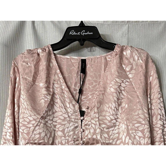 NWT Y.A.S Womens Long Sleeve Pink Button Front‎ Top Blouse Shirt Size XL - Picture 2 of 12
